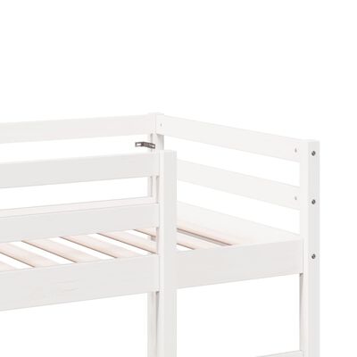 vidaXL Hochbett ohne Matratze Weiß 75x190 cm Massivholz Kiefer