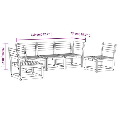 vidaXL 5-tlg. Garten-Sofagarnitur Weiß Massivholz Kiefer