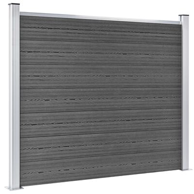 vidaXL Zaunelement Set WPC 699x146 cm Schwarz