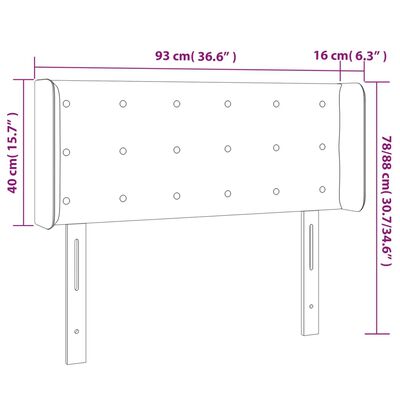 vidaXL Kopfteil mit Ohren Creme 93x16x78/88 cm Stoff