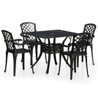 vidaXL 5-tlg. Bistro-Set Aluminiumguss Schwarz