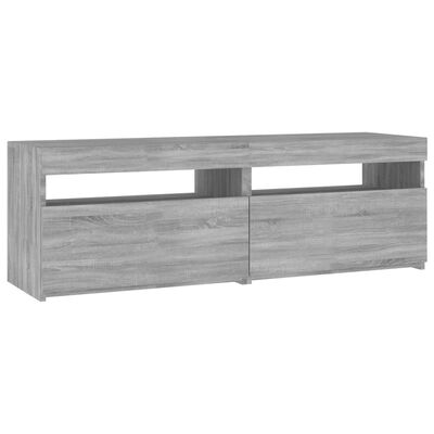 vidaXL TV-Schrank mit LED-Leuchten Grau Sonoma 120x35x40 cm