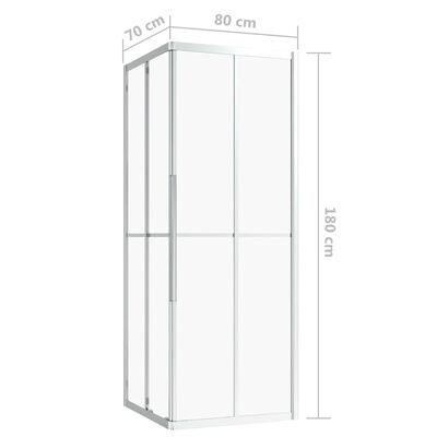 vidaXL Duschkabine ESG 80x70x180 cm