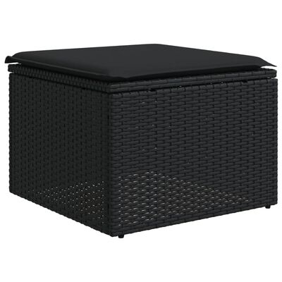 vidaXL 4-tlg. Garten-Sofagarnitur mit Kissen Schwarz Poly Rattan