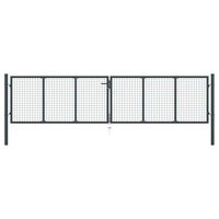 vidaXL Mesh-Gartentor Verzinkter Stahl 400 x 125 cm Grau