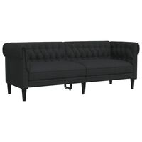 vidaXL Chesterfield-Sofa 3-Sitzer Schwarz Stoff