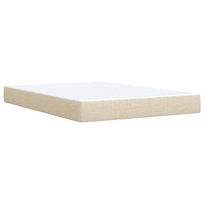 vidaXL Boxspringbett mit Matratze Creme 140x190 cm Stoff