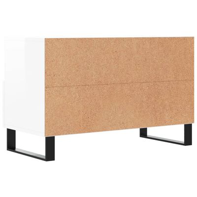 vidaXL TV-Schrank Hochglanz-Weiß 80x36x50 cm Holzwerkstoff