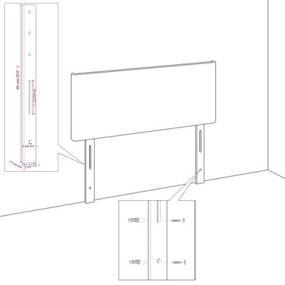 vidaXL LED Kopfteil Creme 144x5x78/88 cm Stoff