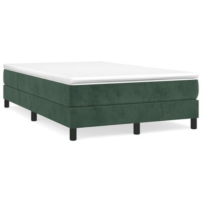 vidaXL Boxspringbett mit Matratze Dunkelgrün 120x190 cm Samt