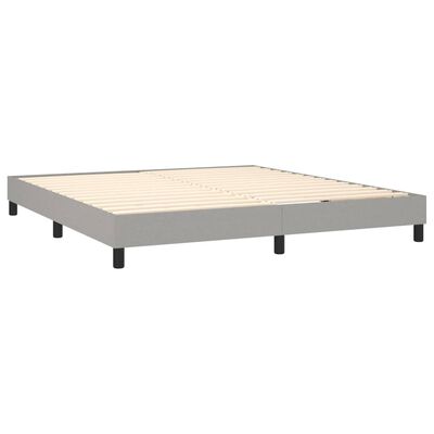 vidaXL Boxspringbett mit Matratze Hellgrau 160x200 cm Stoff