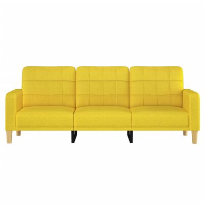 vidaXL 3-Sitzer-Sofa Hellgelb 180 cm Stoff