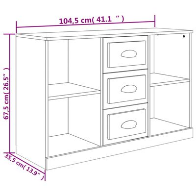 vidaXL Sideboard Räuchereiche 104,5x35,5x67,5 cm Holzwerkstoff