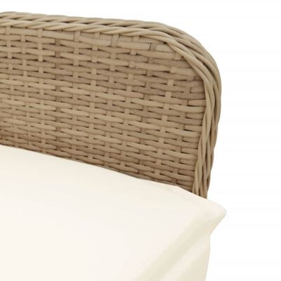 vidaXL 9-tlg. Garten-Bistro-Set mit Kissen Beige Poly Rattan