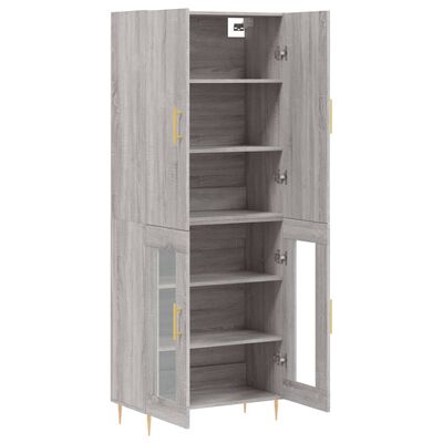 vidaXL Highboard Grau Sonoma 69,5x34x180 cm Holzwerkstoff