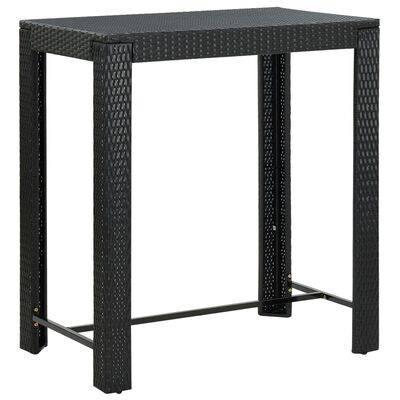 vidaXL 5-tlg. Gartenbar-Set Schwarz Poly Rattan & Massivholz Akazie