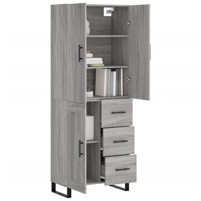 vidaXL Highboard Grau Sonoma 69,5x34x180 cm Holzwerkstoff