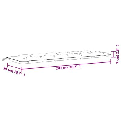 vidaXL Gartenbank-Auflage Rosa 200x50x7 cm Stoff