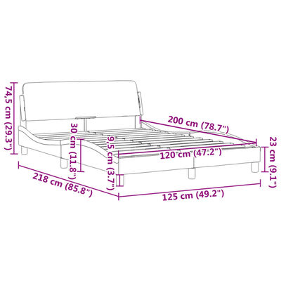 vidaXL Bettgestell mit Kopfteil Dunkelgrün 120x200 cm Samt