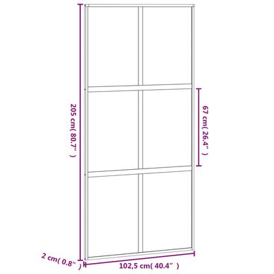 vidaXL Schiebetür Schwarz 102,5x205 cm Hartglas und Aluminium