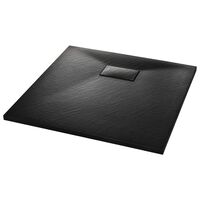 vidaXL Duschwanne SMC Schwarz 80×80 cm