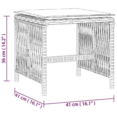 vidaXL Gartenhocker mit Kissen 4 Stk. Grau 41x41x36 cm Poly Rattan