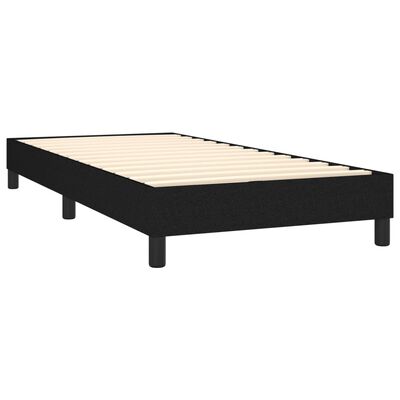 vidaXL Boxspringbett mit Matratze Schwarz 90x190 cm Stoff