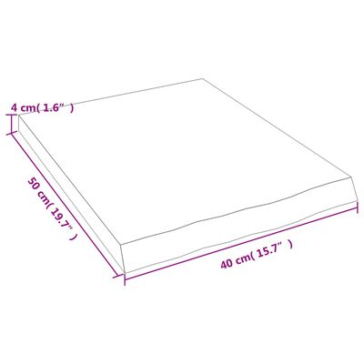 vidaXL Waschtischplatte Dunkelbraun 40x50x(2-4)cm Massivholz Behandelt