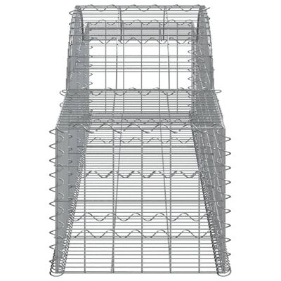 vidaXL Gabionen mit Hochbogen 9 Stk. 300x50x40/60 cm Verzinktes Eisen