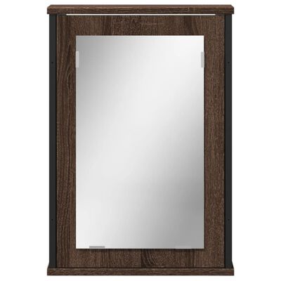 vidaXL Bad-Spiegelschrank Braun Eiche-Optik 42x12x60cm Holzwerkstoff