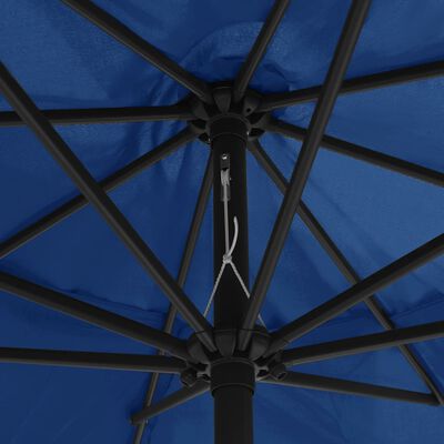 vidaXL Sonnenschirm mit Metall-Mast 390 cm Azurblau