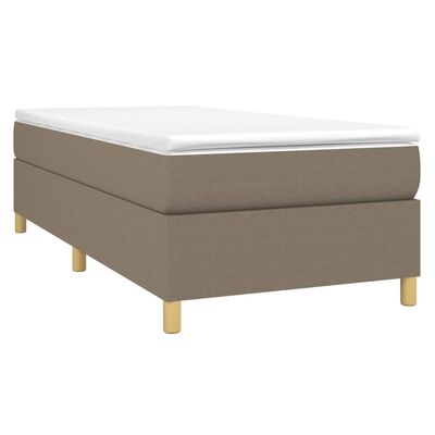 vidaXL Boxspringbett mit Matratze Taupe 90x200 cm Stoff