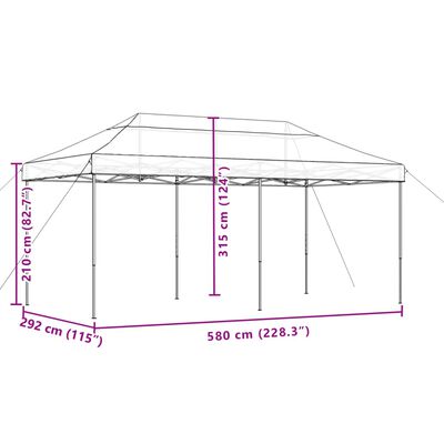 vidaXL Partyzelt Faltbar Pop-Up Orange 580x292x315 cm