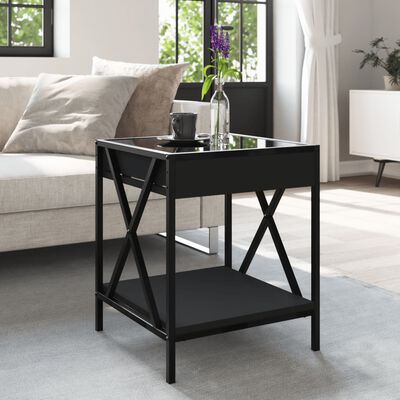 vidaXL Couchtisch mit Infinity-LED Schwarz 40x40x49 cm