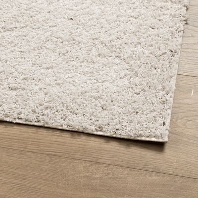 vidaXL Teppich Shaggy Hochflor Modern Creme 200x200 cm