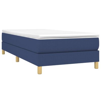 vidaXL Boxspringbett mit Matratze Blau 90x200 cm Stoff