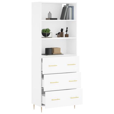 vidaXL Highboard Weiß 69,5x34x180 cm Holzwerkstoff