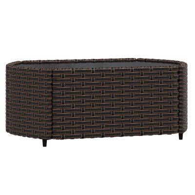 vidaXL 3-tlg. Garten-Lounge-Set mit Kissen Braun Poly Rattan