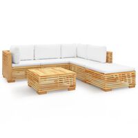 vidaXL 6-tlg. Garten-Lounge-Set mit Kissen Massivholz Teak