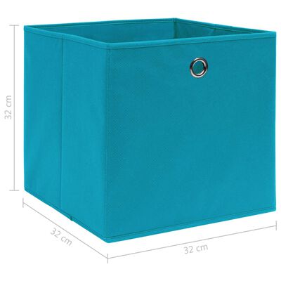 vidaXL Aufbewahrungsboxen 10 Stk. Babyblau 32x32x32 cm Stoff