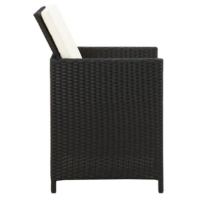 vidaXL 4-tlg. Gartenstuhl und Hocker Set Poly Rattan Schwarz