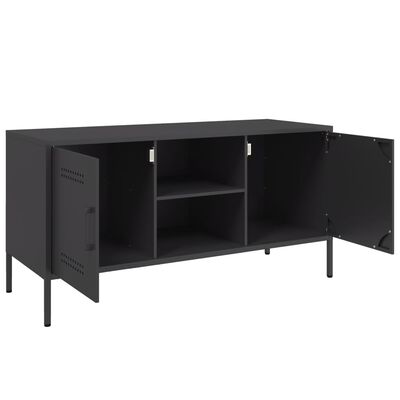 vidaXL TV-Schrank Schwarz 100,5x39x50,5 cm Stahl