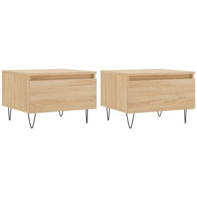 vidaXL Couchtische 2 Stk. Sonoma-Eiche 50x46x35 cm Holzwerkstoff