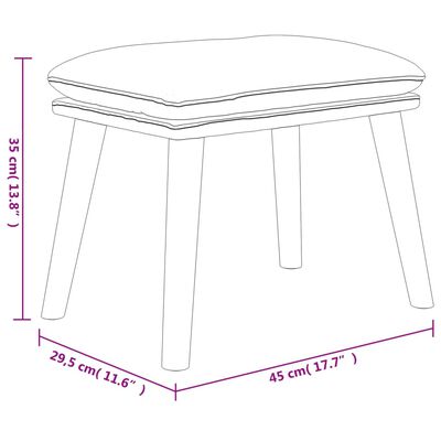 vidaXL Fußhocker Hellgrau 45x29,5x35 cm Samt