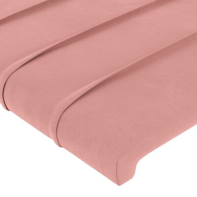 vidaXL Kopfteil mit Ohren Rosa 103x23x118/128 cm Samt