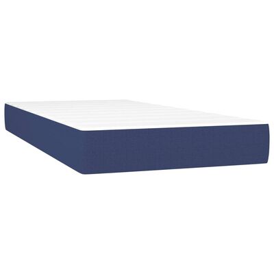 vidaXL Boxspringbett mit Matratze & LED Blau 80x200 cm Stoff