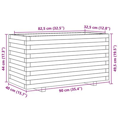 vidaXL Pflanzkübel 90x40x49,5 cm Massivholz Kiefer