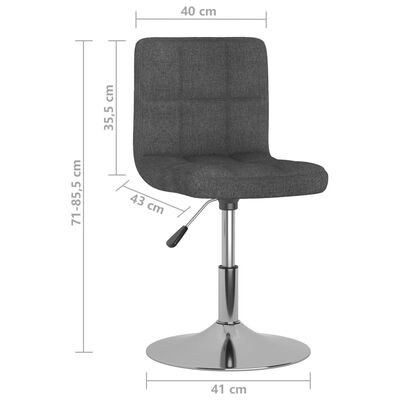 vidaXL Esszimmerstühle 2 Stk. Drehbar Dunkelgrau Stoff