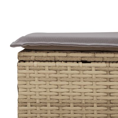 vidaXL 5-tlg. Garten-Sofagarnitur mit Kissen Beige Poly Rattan