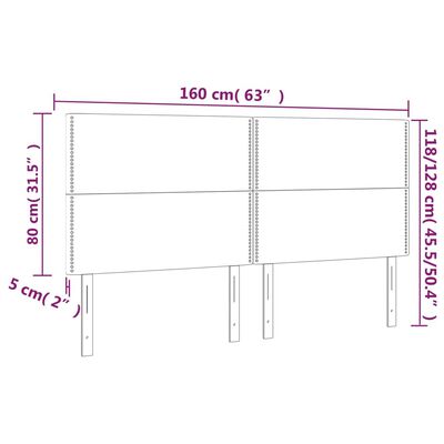 vidaXL LED Kopfteil Grün 160x5x118/128 cm Stoff